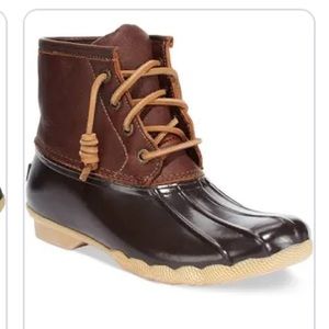 Sperry Saltwater Duck Thinsulate Leather Boots, Size 6 Womans, Brown